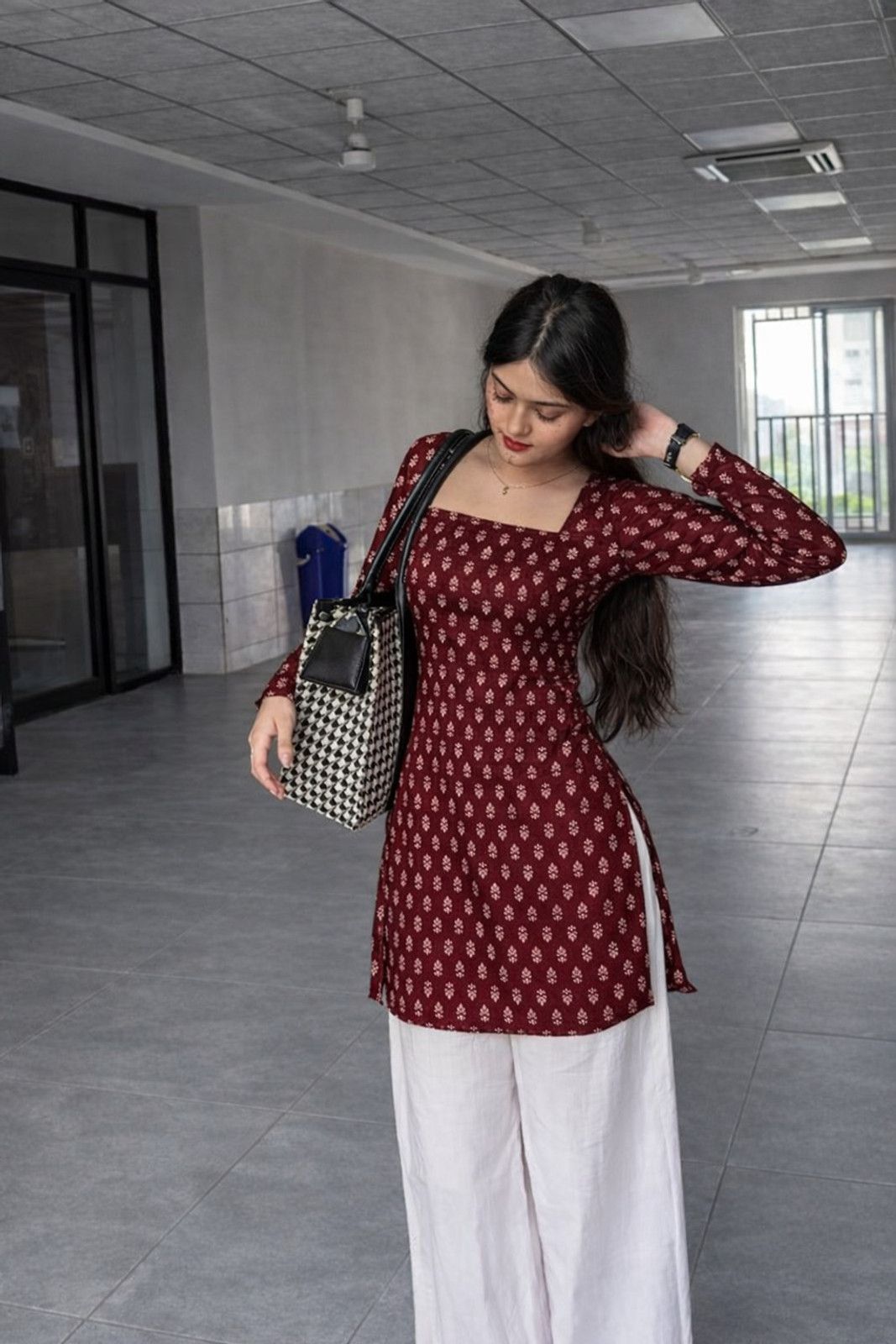 Chhapainama Fashion Printed Cotton Blend Straight Kurti
