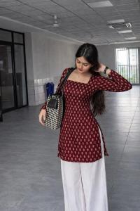 Chhapainama Fashion Printed Cotton Blend Straight Kurti