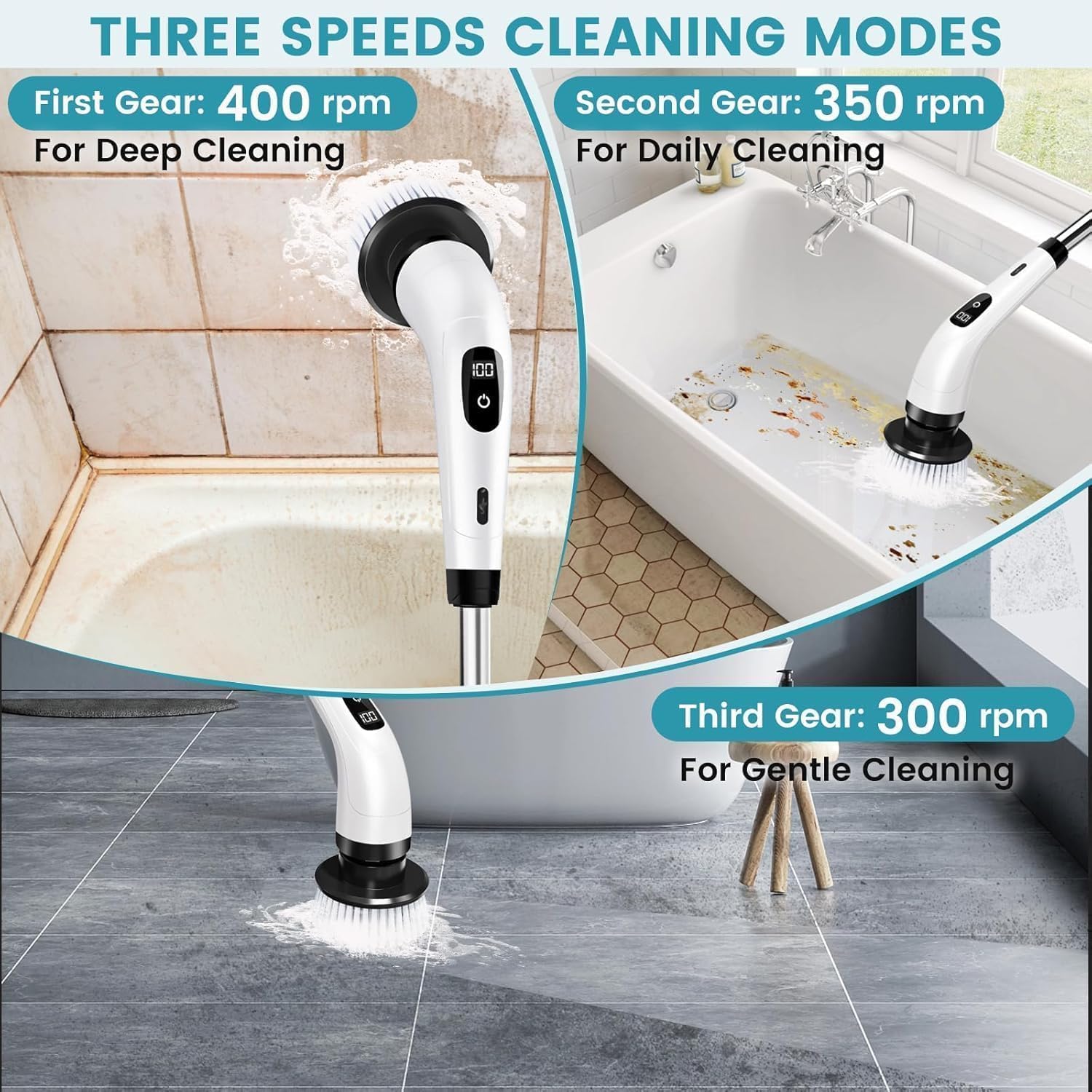 9 in 1 Electric Spin Scrubber | Cleaning Brush Scrubber for Home - 4