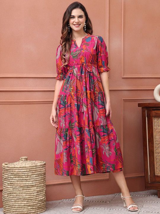 Claura Women Floral Printed Dress - 4