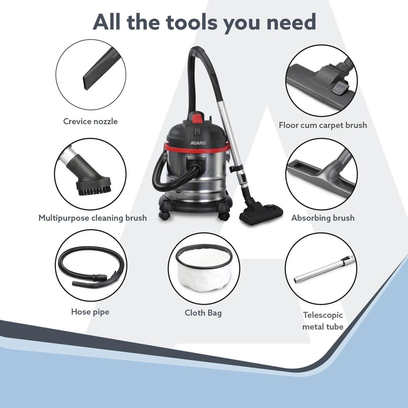 AGARO Ace Wet & Dry Vacuum Cleaner 1600 Watts - 2