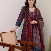KLOSIA Women's Printed Anarkali Set - 4