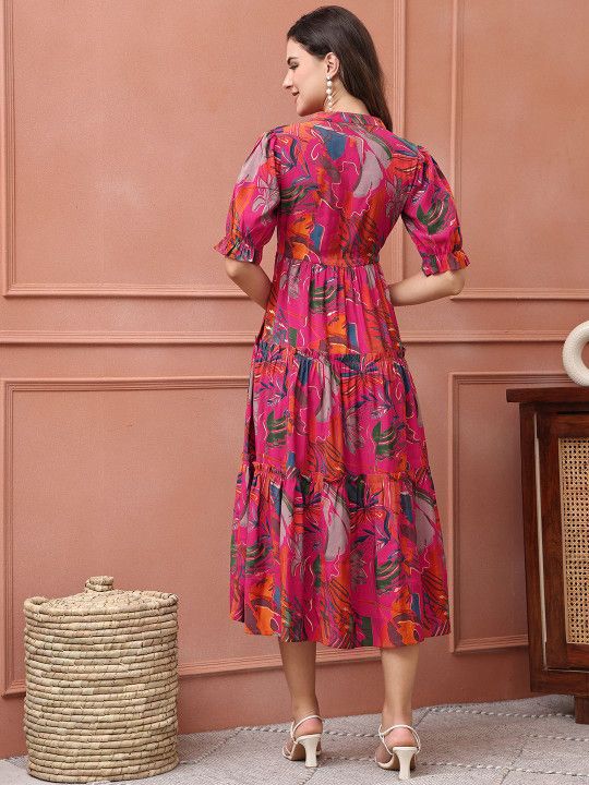 Claura Women Floral Printed Dress - 2