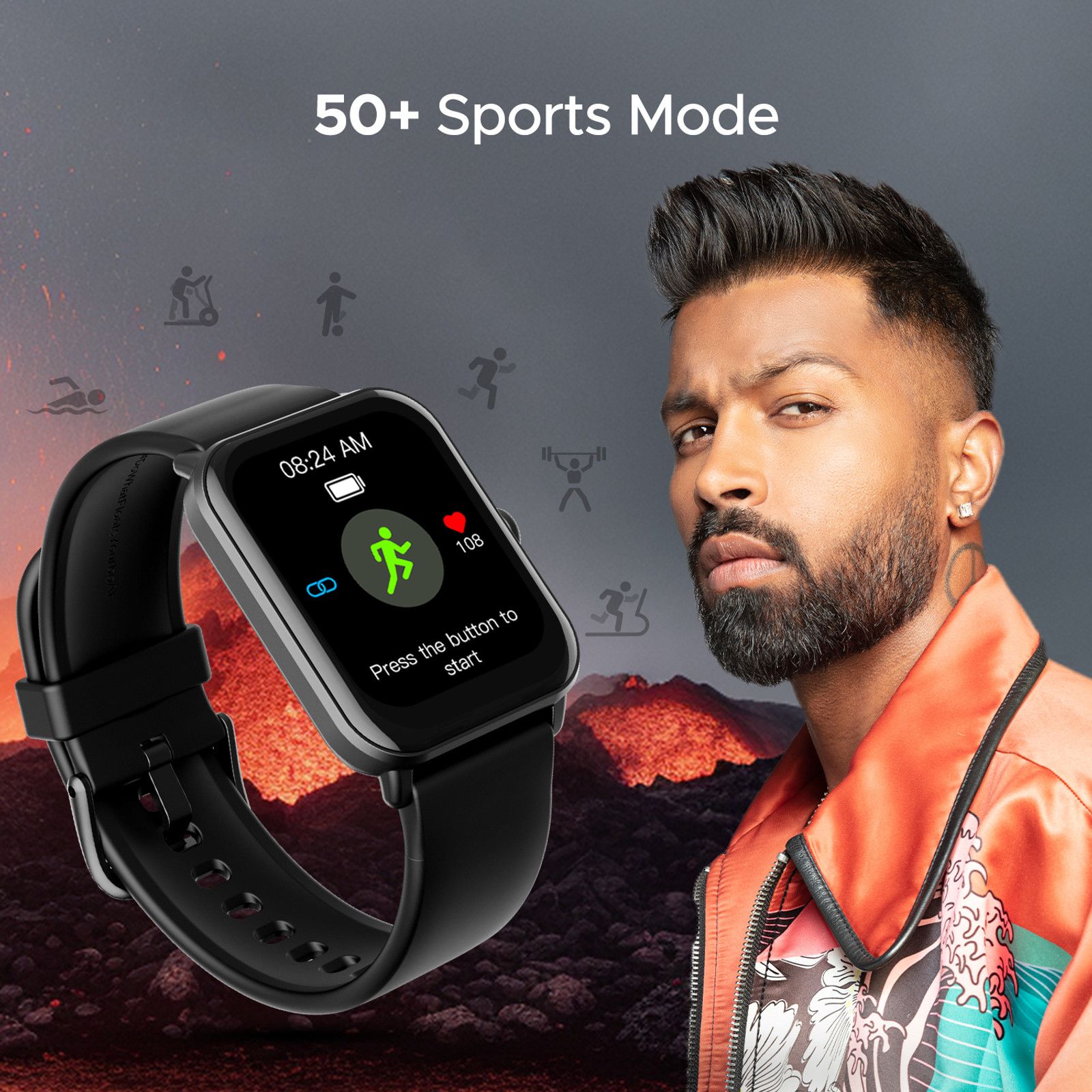 boAt Wave Fury Smartwatch (Active Black Strap, Free Size) - 3