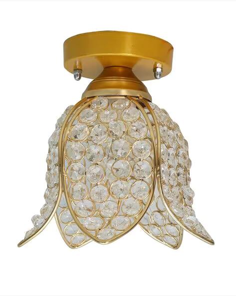 HOMESAKE Lotus Crystal Flush Mount Ceiling Light - 2
