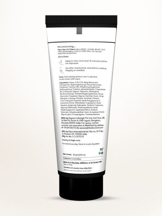 deconstruct Gel Sunscreen SPF 50 PA++++ -100% Photostable-Lightweight - 6