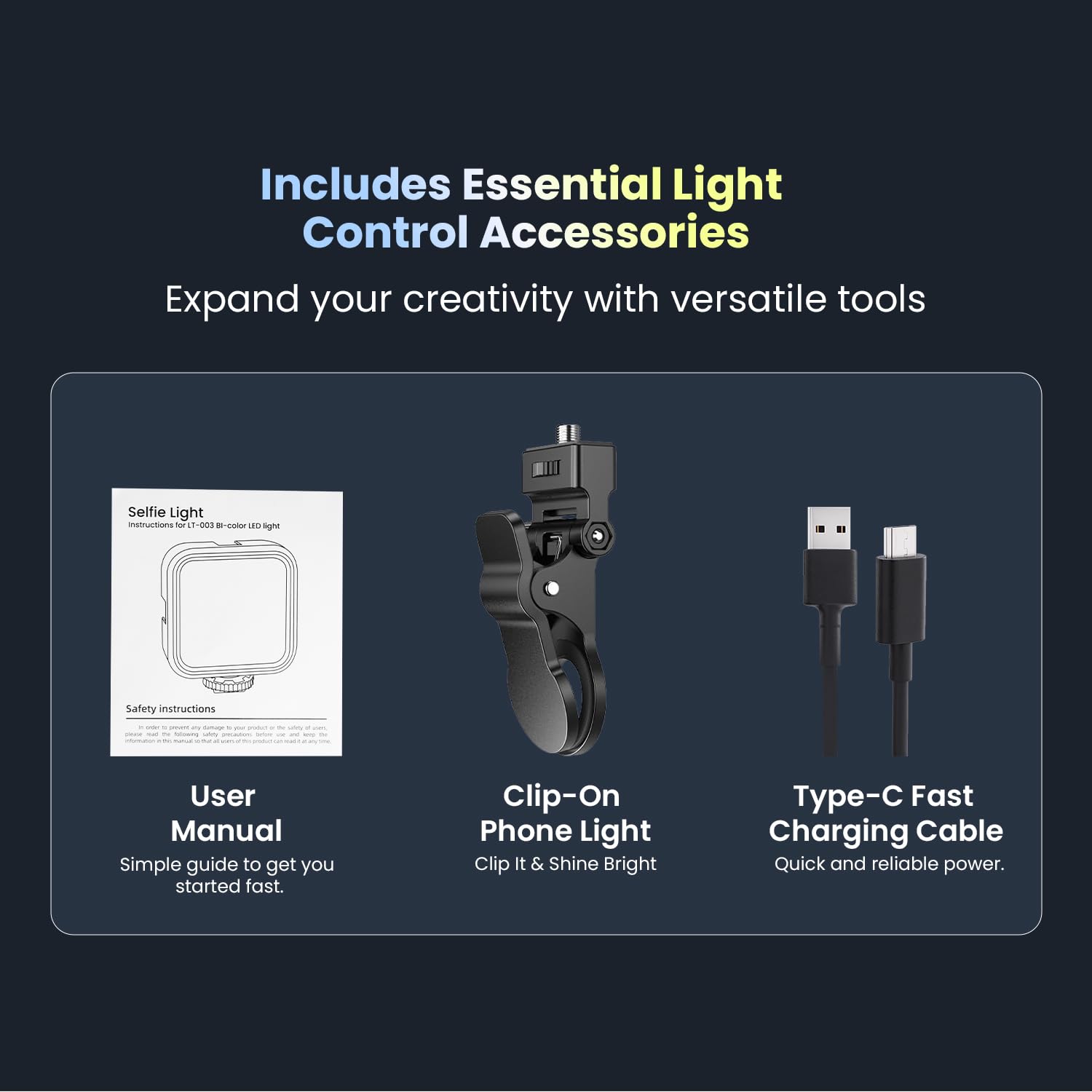 HIFFIN LT-003 Selfie Light with 3000-9000K - 4