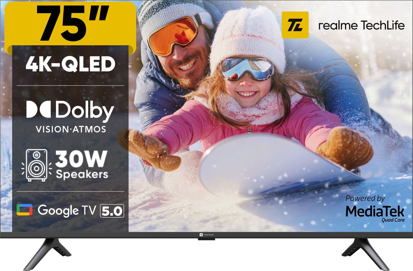 realme TechLife 75 inch QLED Ultra HD (4K) Smart Google TV