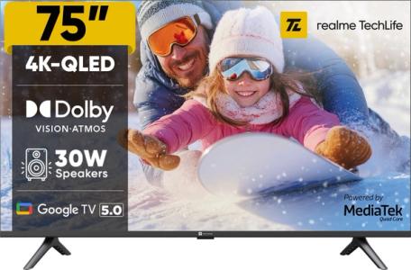 realme TechLife 75 inch QLED Ultra HD (4K) Smart Google TV