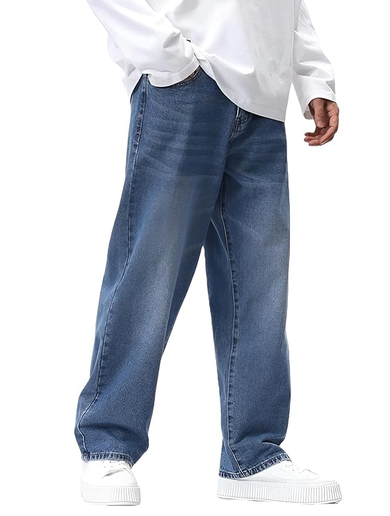 Ben Martin Men Baggy Jeans | Loose Fit High Rise Denim - 3