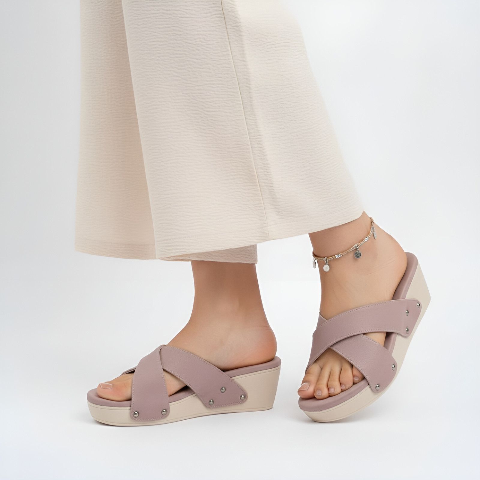 Zyfie Women Wedges Sandal Pink - 5