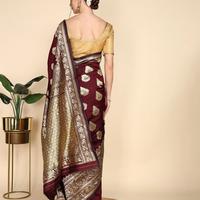 Shoppershopee Woven Kanjivaram Silk Blend Saree - 5