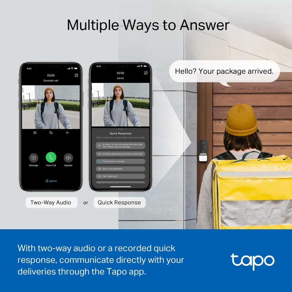 TP-Link Tapo D230S1 2K 5Mp/1920p Smart Wireless Security Video Doorbell - 7