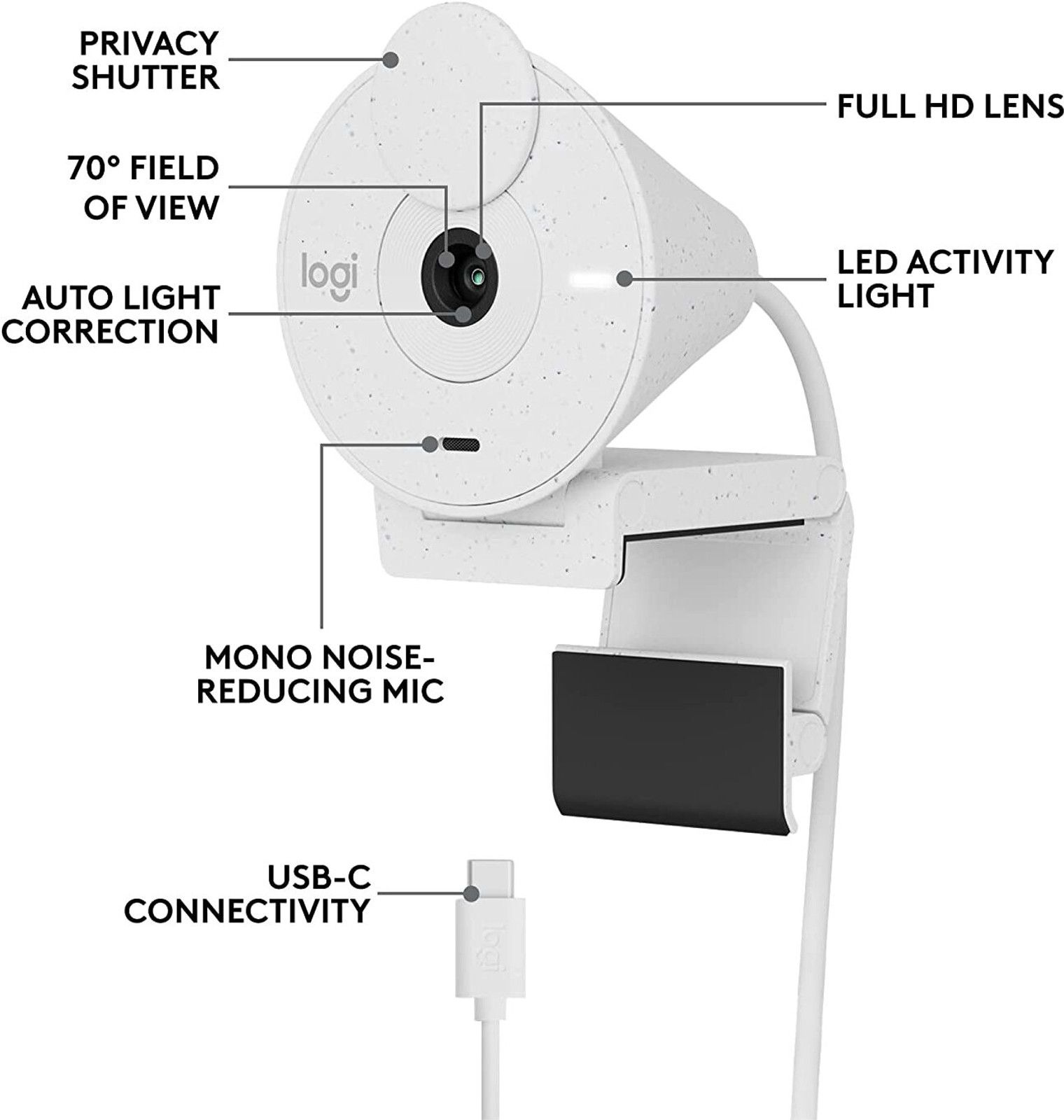 Logitech Brio 300 Full HD Webcam 1080p with Microphone - 5