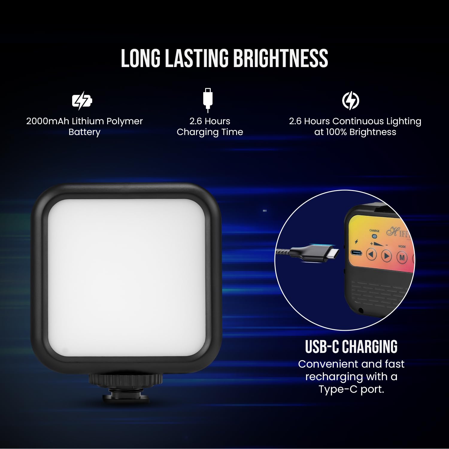 HIFFIN LT-003 Selfie Light with 3000-9000K - 5
