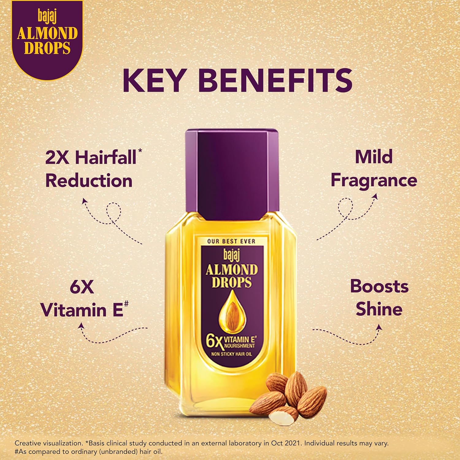 Bajaj Almond Drops Hair Oil Light & Non-Sticky Hair fall Reduction - 2