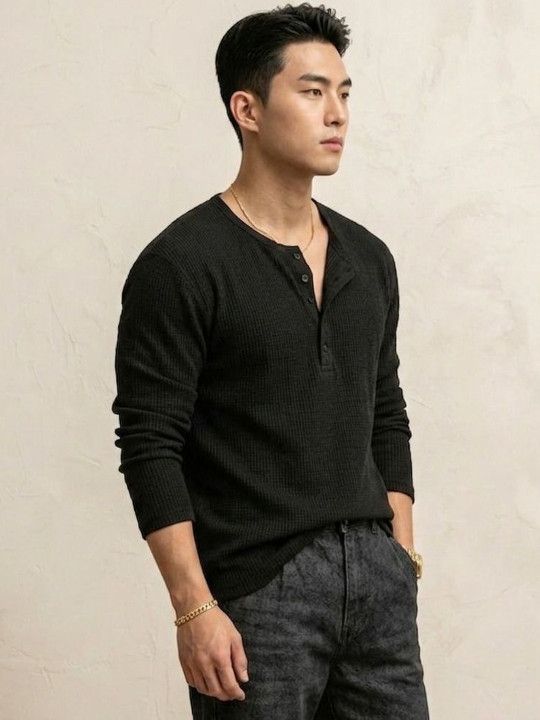 Imsa Moda Men Henley Neck T-shirt - 2