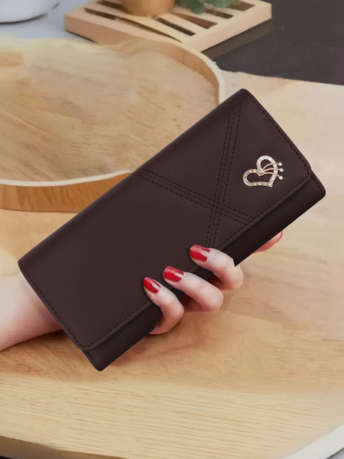 Reshu Casual Brown Clutch Wallet For Women
