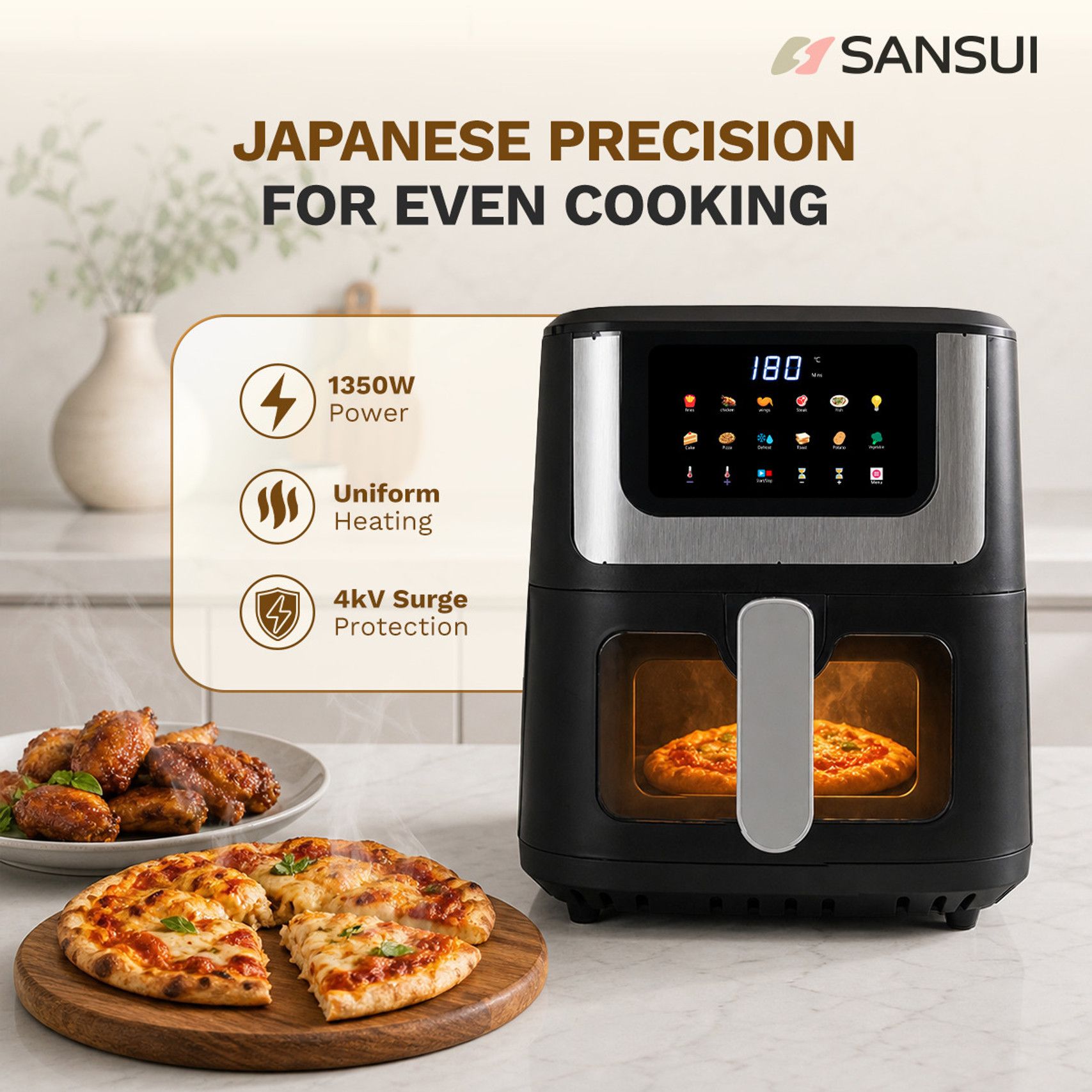 Sansui Air Fryer 7 L Digital Touchscreen - 3