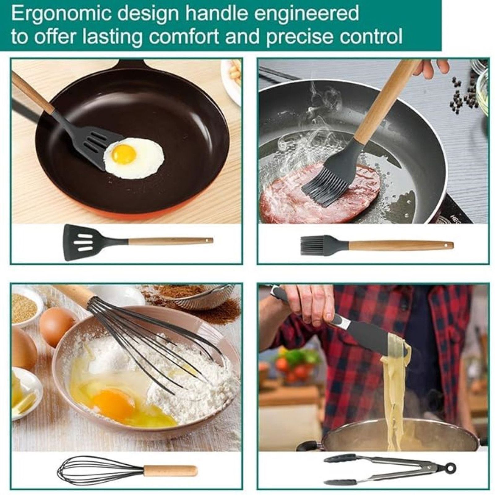 SYGA Silicone Kitchen Utensils Set | 10 Pieces - 6