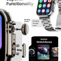 GOBOULT Crown 1.95'' Screen, Working Crown, Zinc Alloy Frame Smartwatch - 7