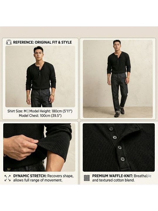 Imsa Moda Men Henley Neck T-shirt - 3