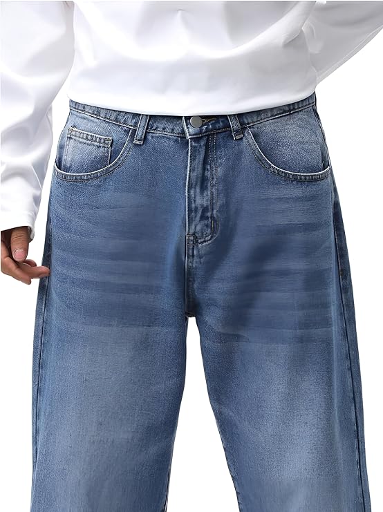 Ben Martin Men Baggy Jeans | Loose Fit High Rise Denim - 4