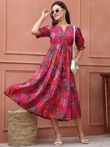 Claura Women Floral Printed Dress