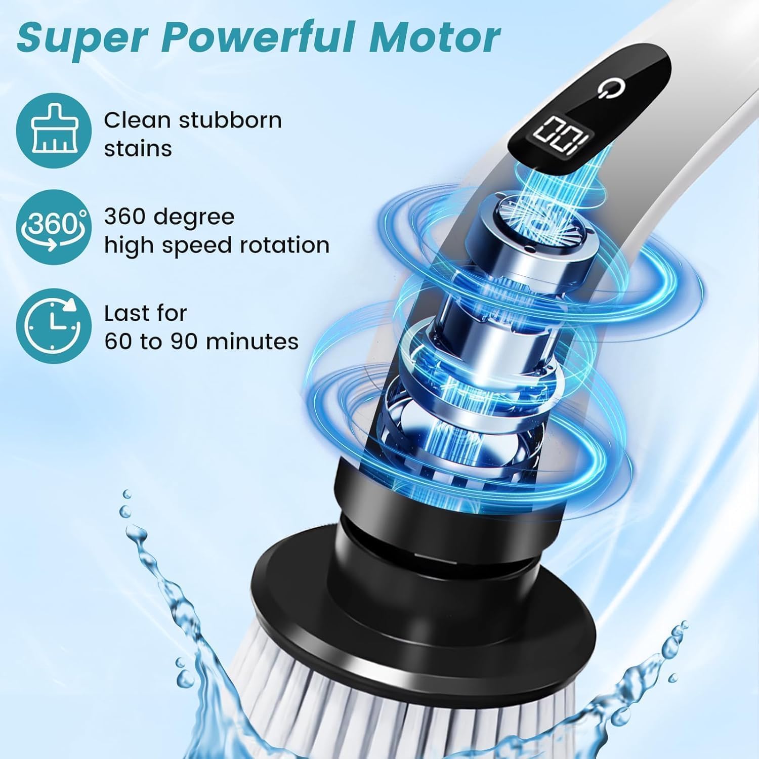 9 in 1 Electric Spin Scrubber | Cleaning Brush Scrubber for Home - 6