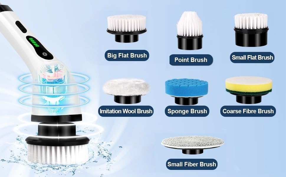 9 in 1 Electric Spin Scrubber | Cleaning Brush Scrubber for Home - 2