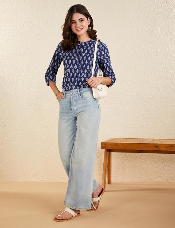 Myx Women Printed Regular Cotton Short Kurti | Amazon Brand - 3