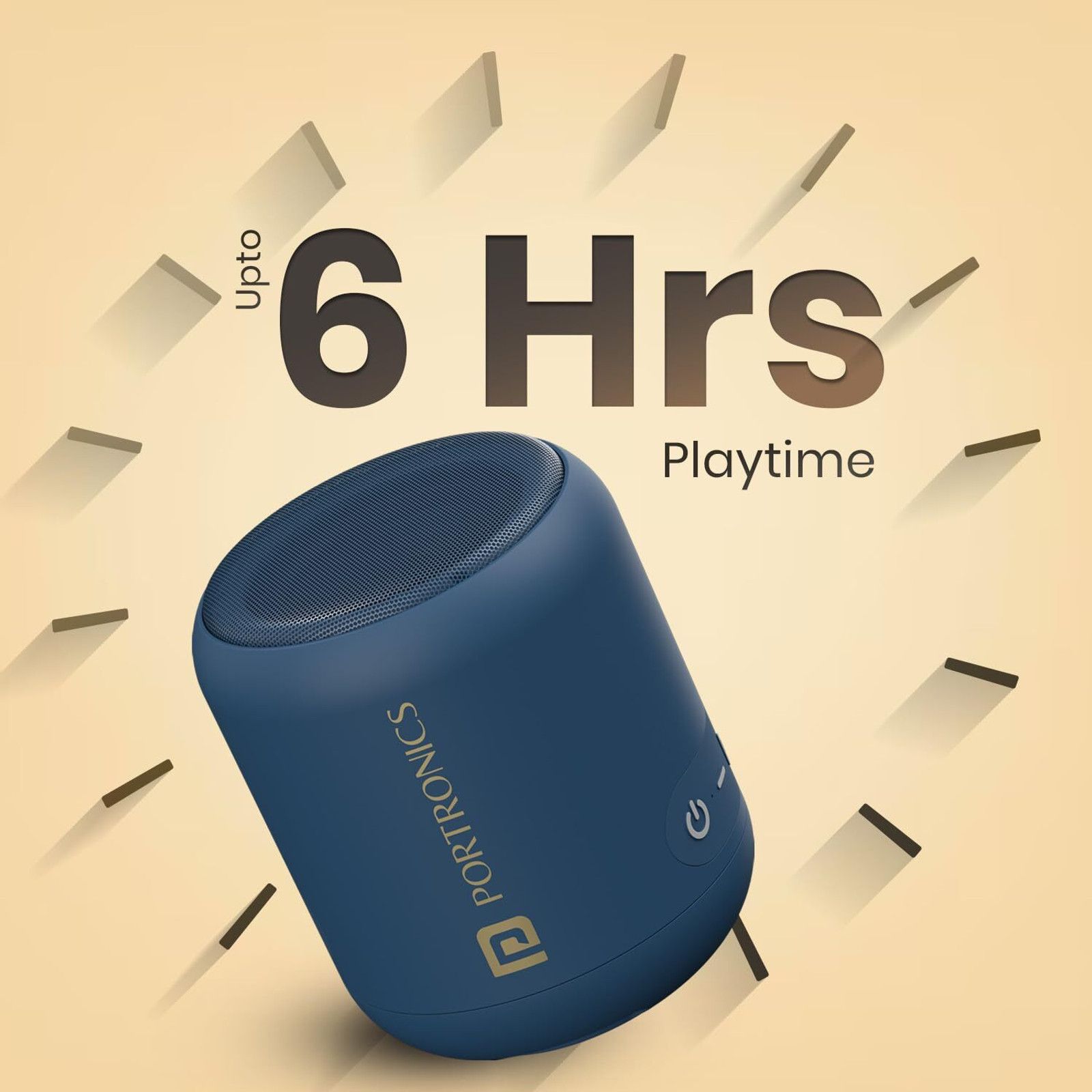 Portronics SoundDrum 1 12 W Bluetooth Speaker (Blue, Mono Channel) - 4
