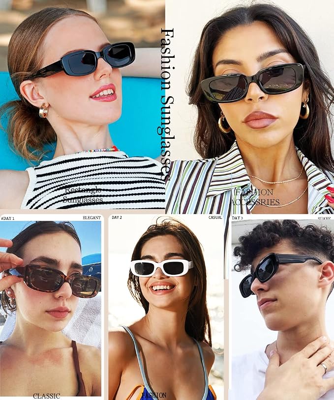 BOJOD Rectangle Sunglasses for Women - 5