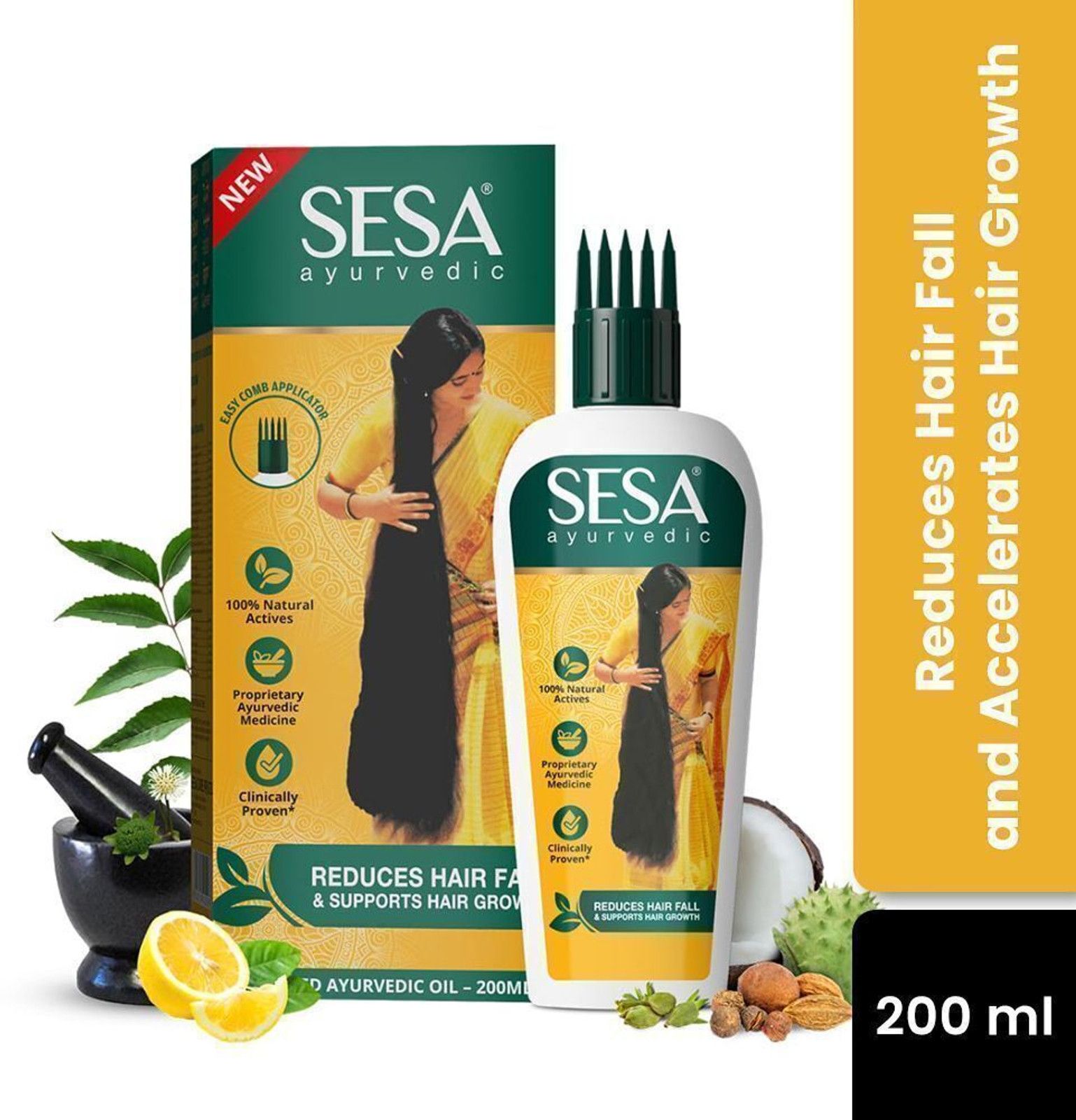 SESA Ayurvedic Hair Growth Oil with Bhringraj Hair Oil (200 ml)