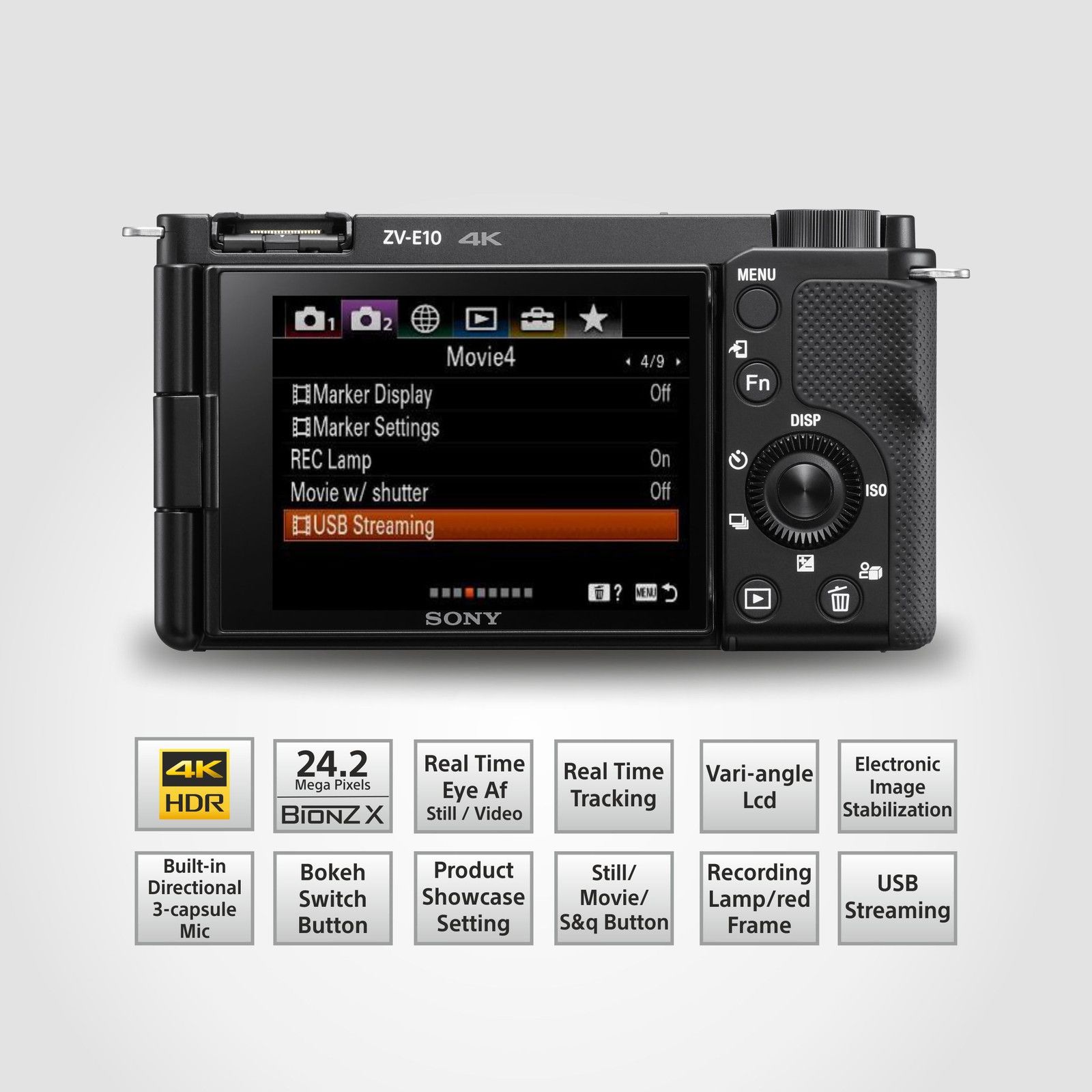 SONY ZV-E10 Mirrorless Camera Body Only Vlog (Black) - 3