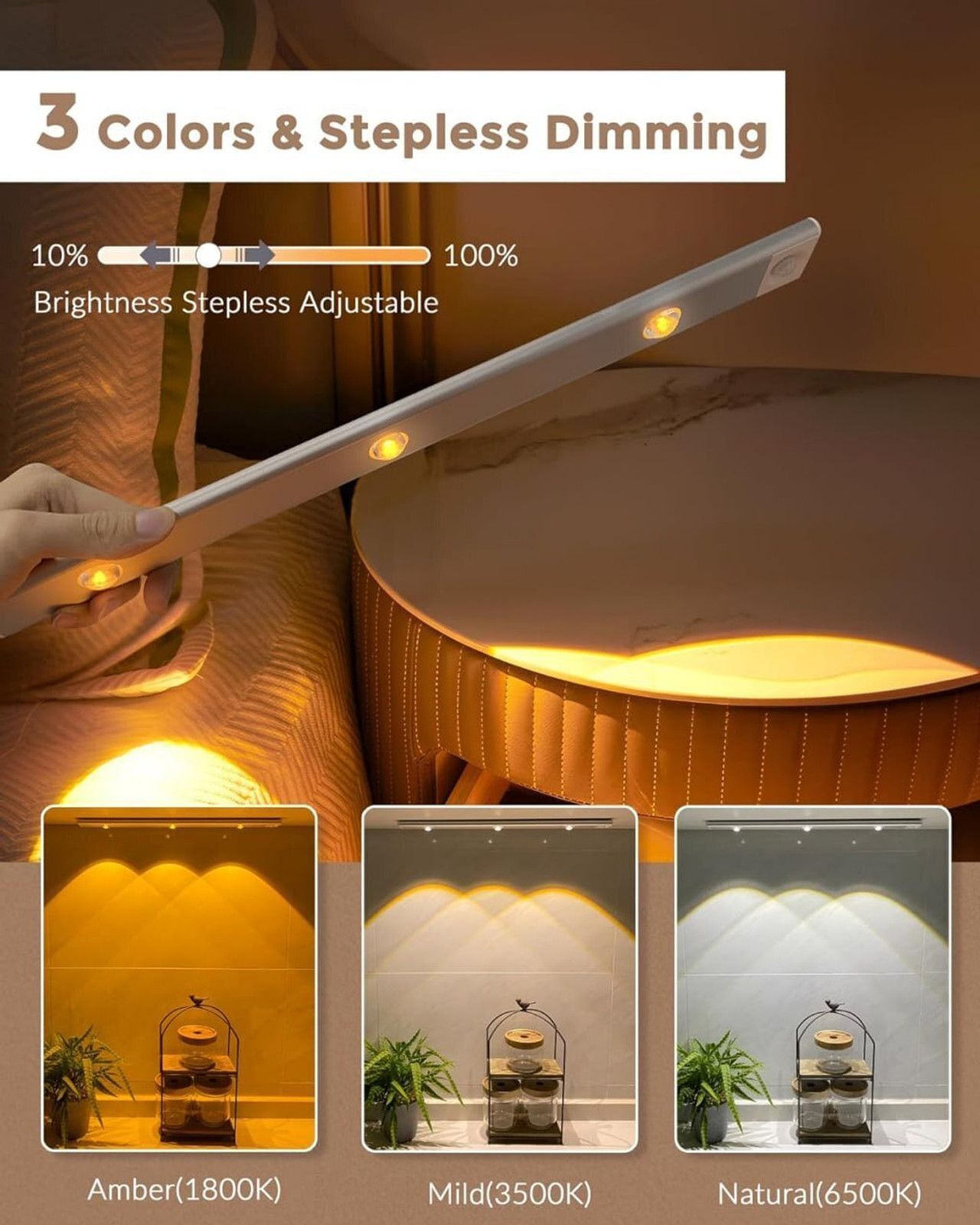 Bitline 3 Colors Smart Motion Sensor Light Wireless USB Rechargeable - 2