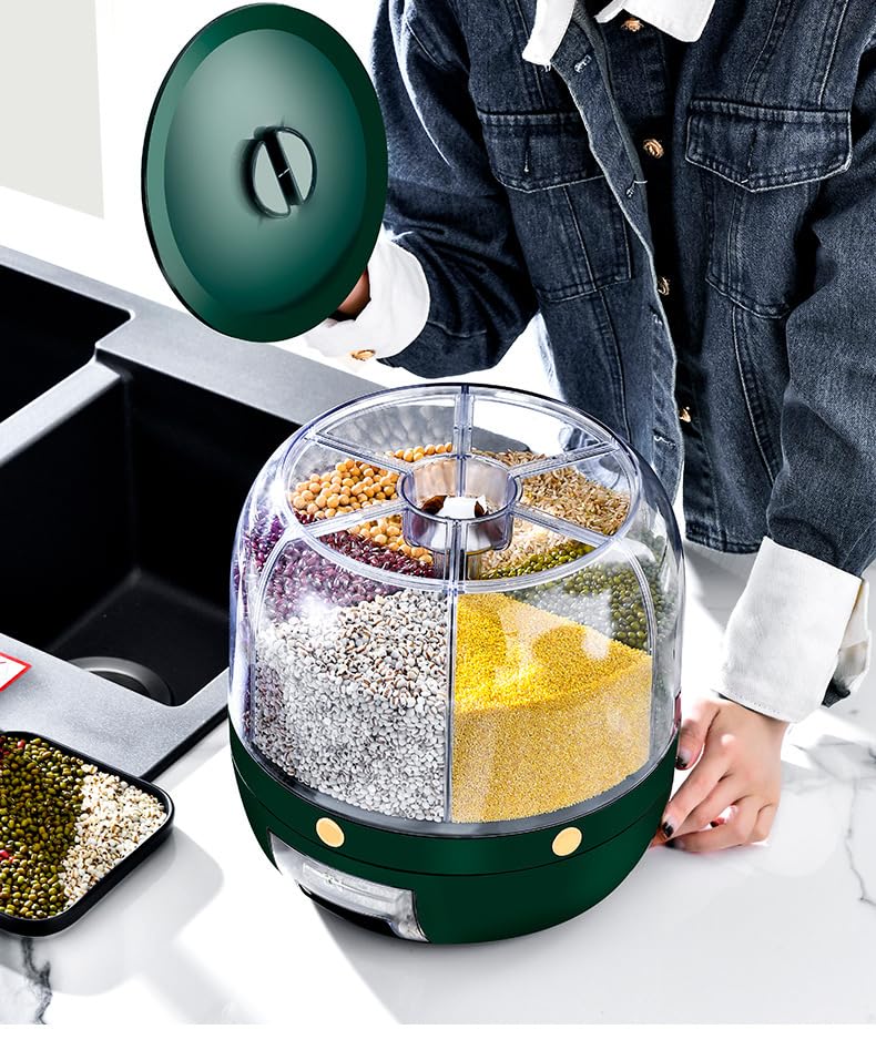 Delavala | 360° Rotating 6 Grid Large Grain Dispenser - 4