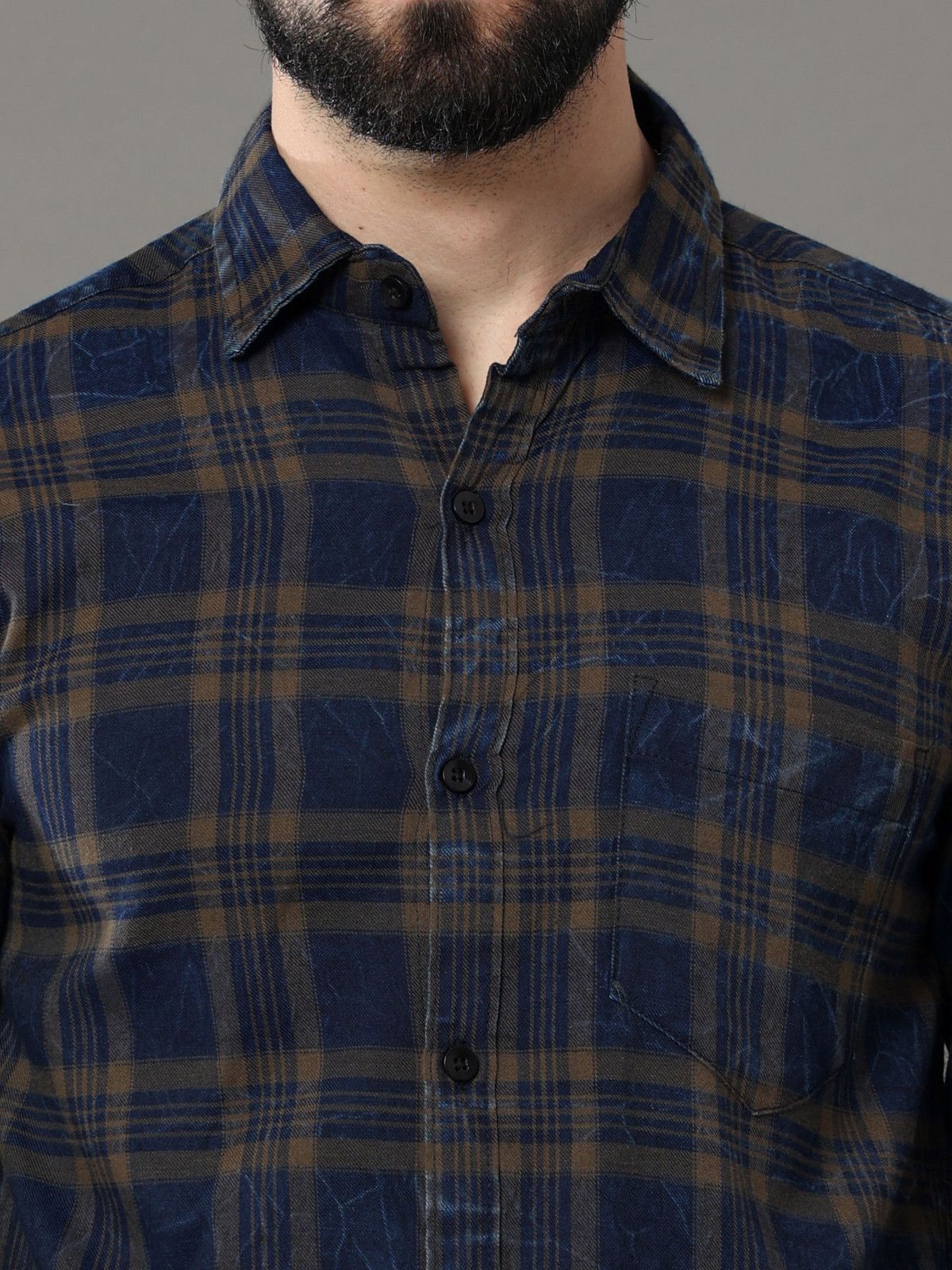 tallwalker Men Regular Fit Checkered Spread Collar Casual Shirt - 4