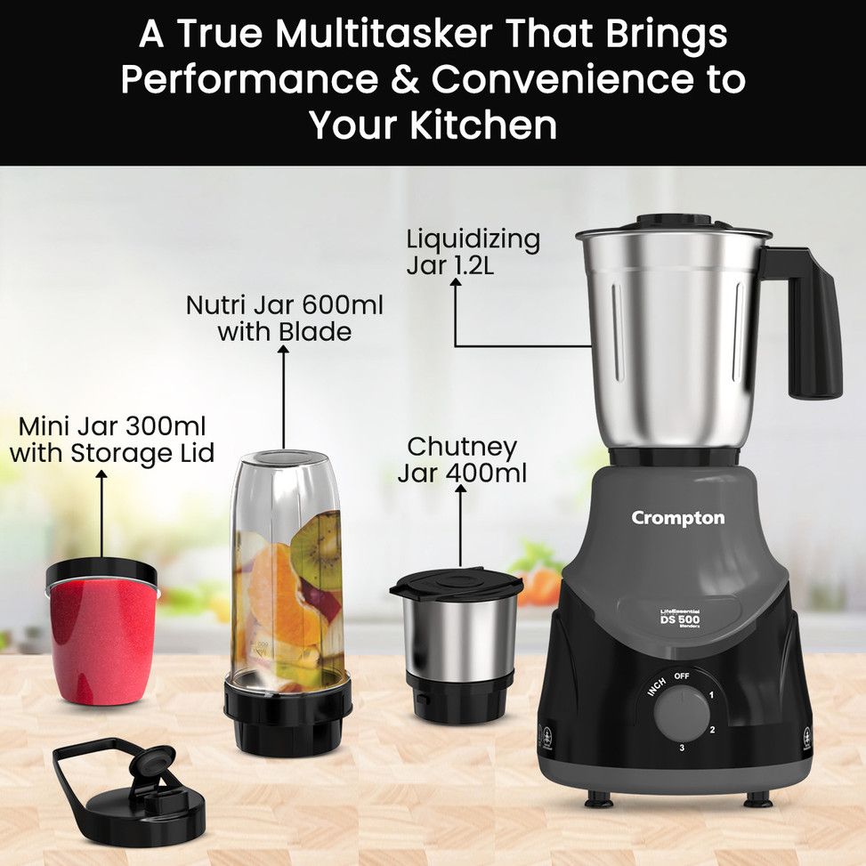 Crompton BlendX 500 W Juicer Mixer Grinder - 2