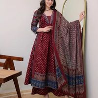 KLOSIA Women's Printed Anarkali Set - 3
