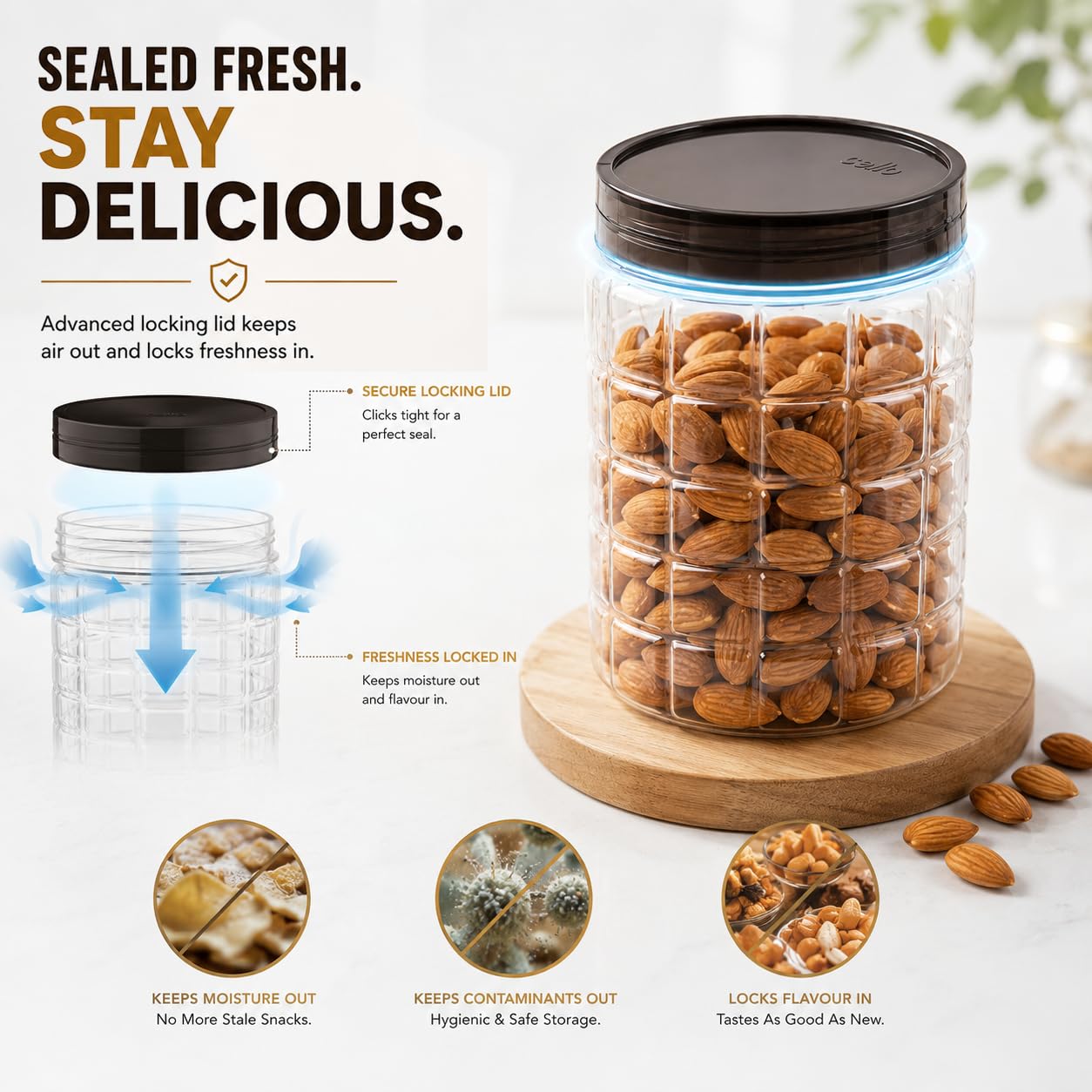 CELLO Checkers Kitchen Storage Set of 18 Pcs - 4