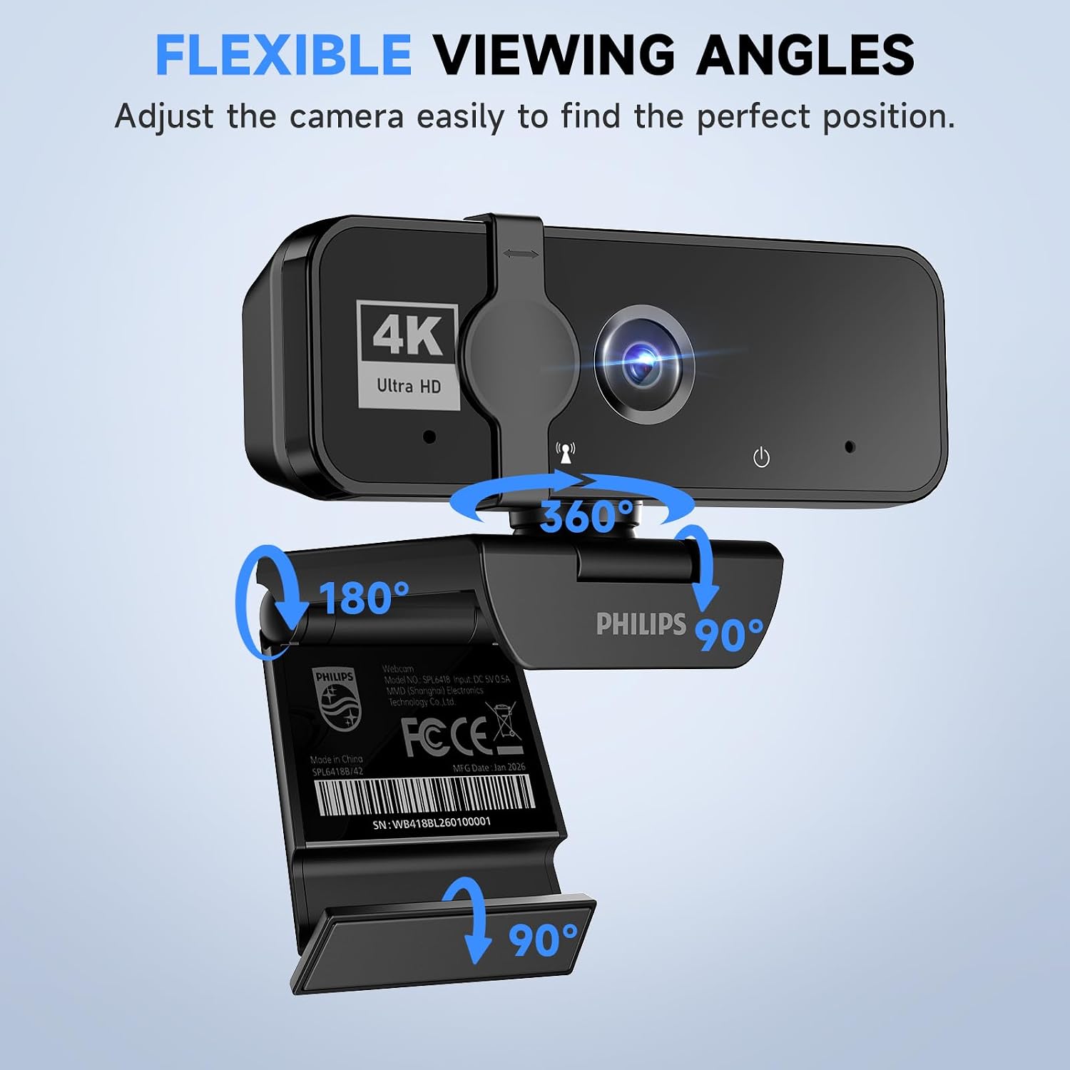 Philips 4K Webcam with Microphone - 2