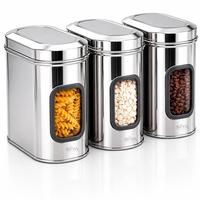 SIYA Stainless Steel Container | 2500 ml | Pack of 3 | Silver