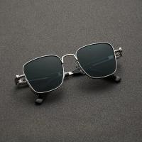 YOUTH CLUB Toughened Glass Lens Retro Square Sunglasses For Men