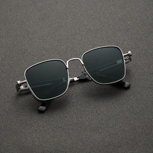 YOUTH CLUB Toughened Glass Lens Retro Square Sunglasses For Men