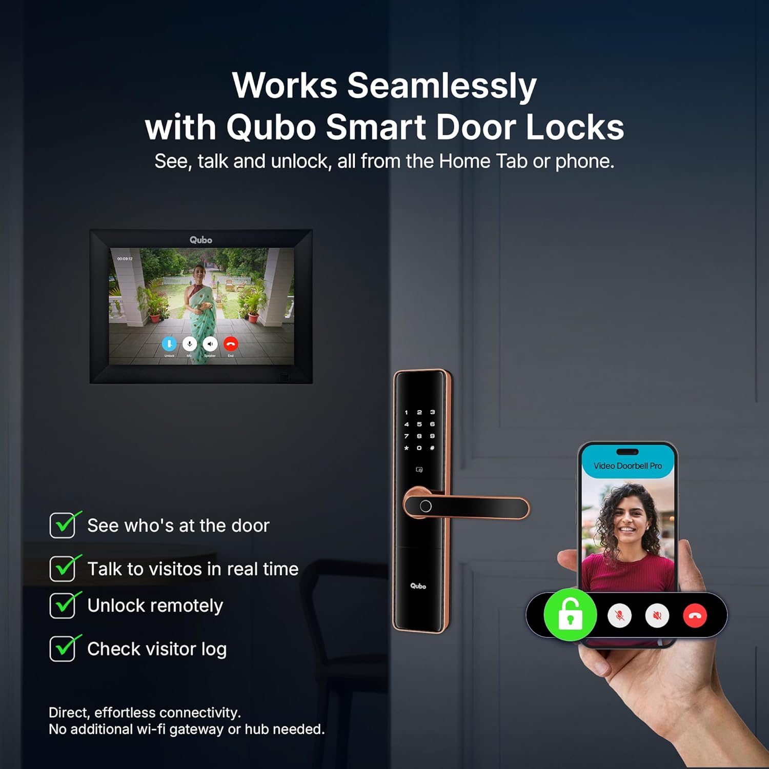 Qubo Instaview Smart Video Doorphone 3MP Pro 2K+ - 4