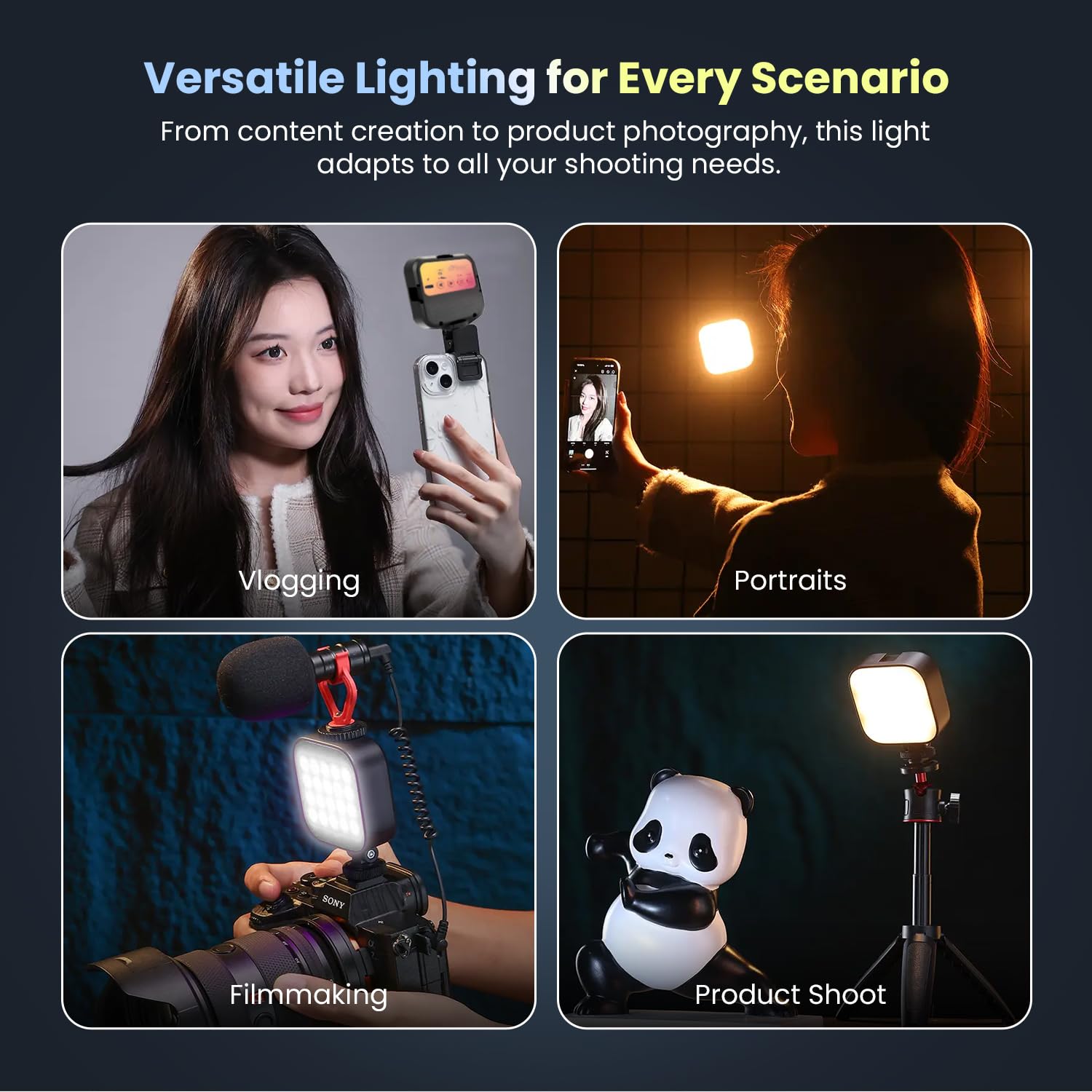 HIFFIN LT-003 Selfie Light with 3000-9000K - 3