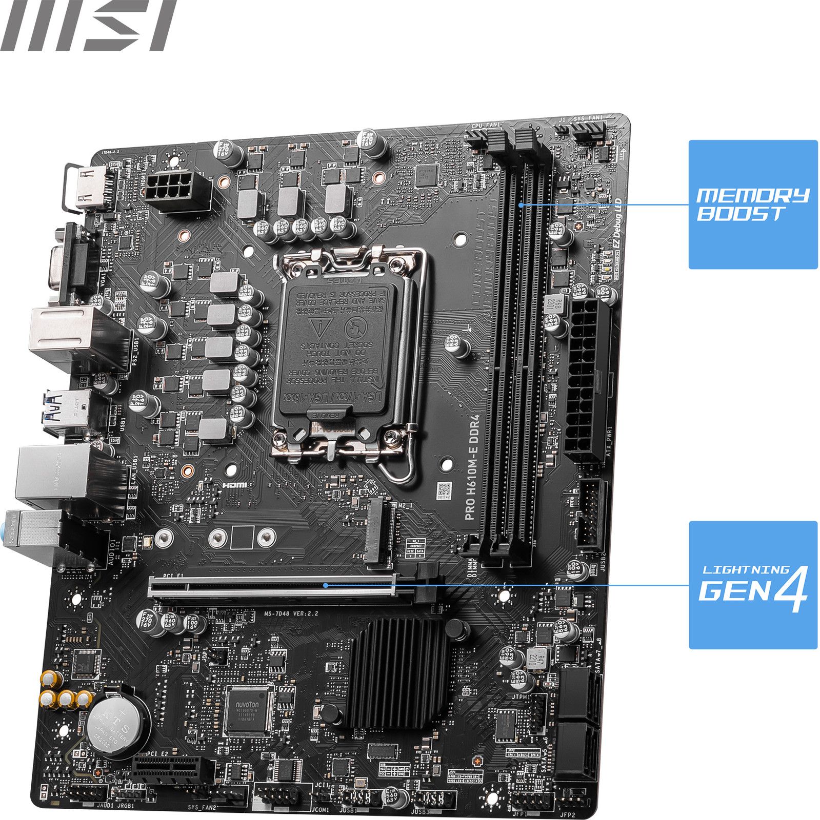 MSI PRO H610M E DDR4 LGA Micro-ATX Intel H610 - 3