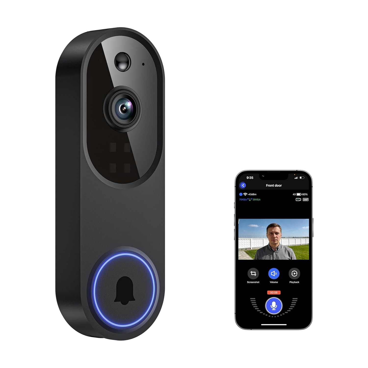 Guggre 1080P Video Doorbell Camera