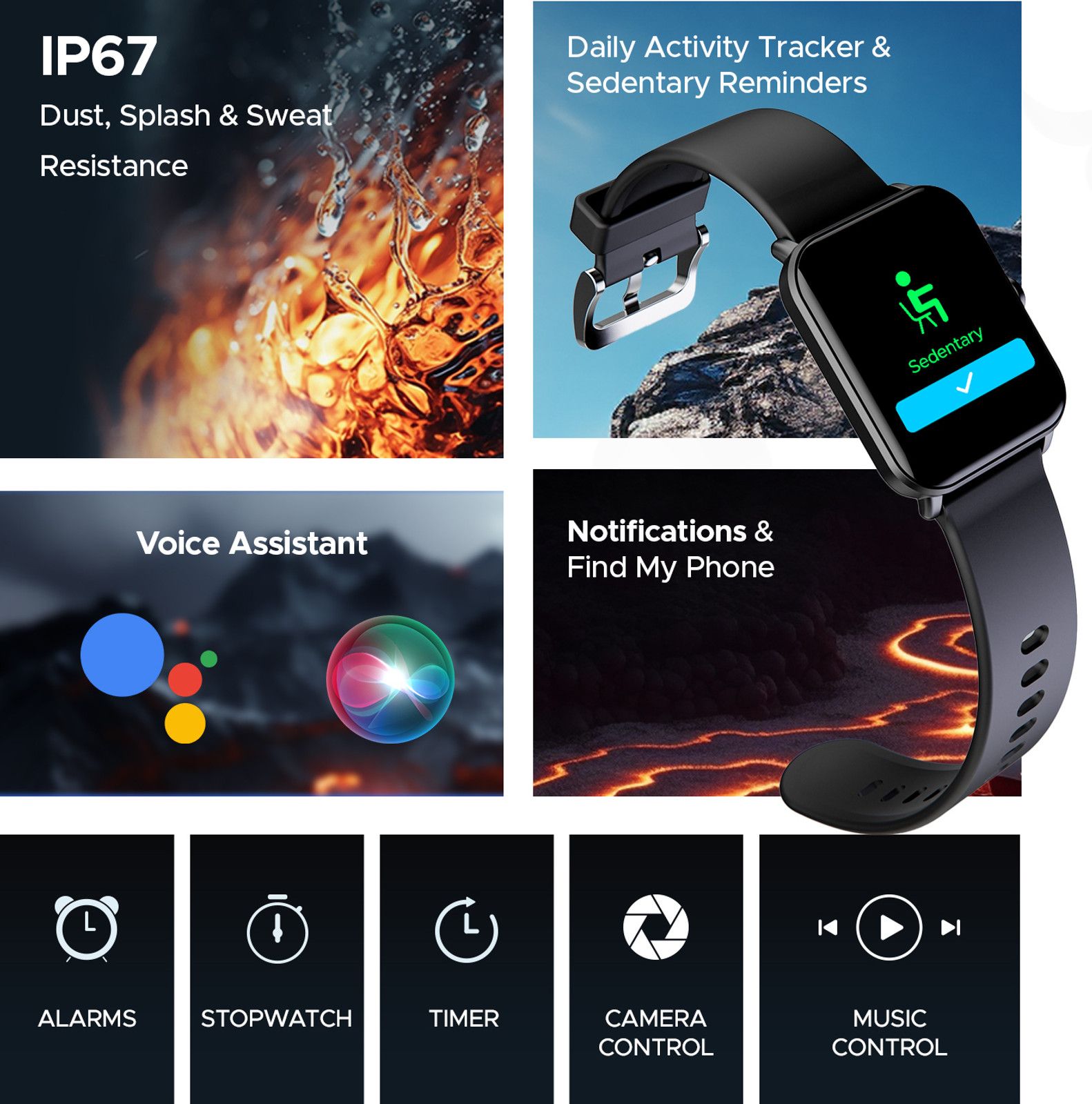 boAt Wave Fury Smartwatch (Active Black Strap, Free Size) - 2